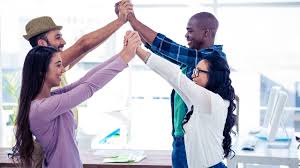 A group celebrating connection together